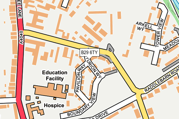 B29 6TY map - OS OpenMap – Local (Ordnance Survey)