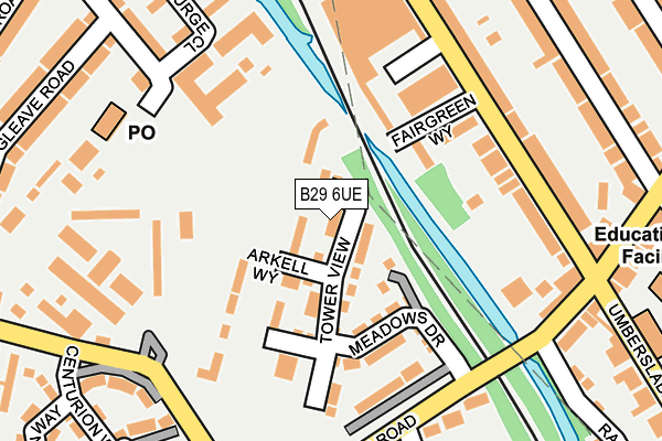 B29 6UE map - OS OpenMap – Local (Ordnance Survey)