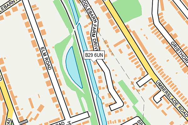 B29 6UN map - OS OpenMap – Local (Ordnance Survey)