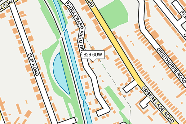 B29 6UW map - OS OpenMap – Local (Ordnance Survey)