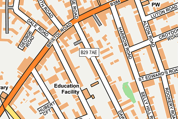 B29 7AE map - OS OpenMap – Local (Ordnance Survey)