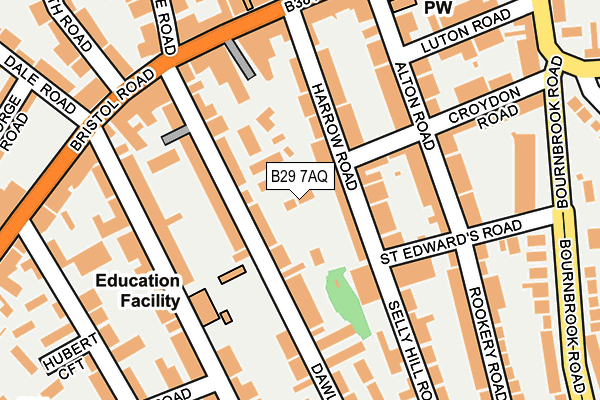 B29 7AQ map - OS OpenMap – Local (Ordnance Survey)