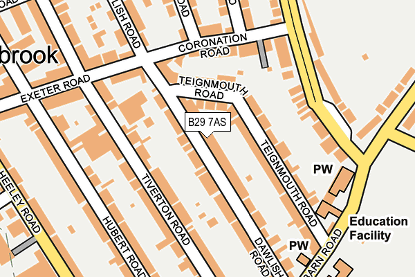 B29 7AS map - OS OpenMap – Local (Ordnance Survey)
