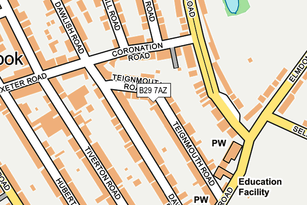 B29 7AZ map - OS OpenMap – Local (Ordnance Survey)