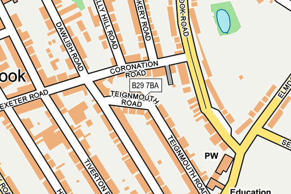 B29 7BA map - OS OpenMap – Local (Ordnance Survey)