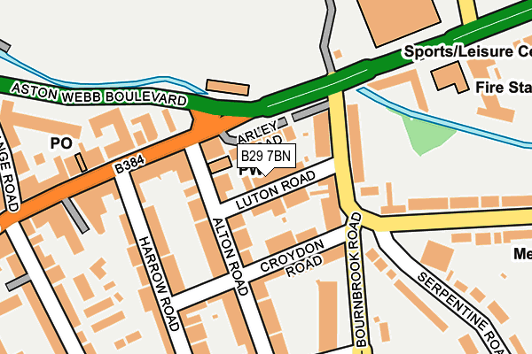 B29 7BN map - OS OpenMap – Local (Ordnance Survey)