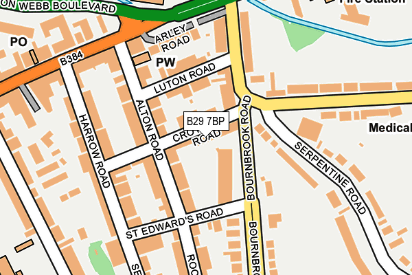B29 7BP map - OS OpenMap – Local (Ordnance Survey)