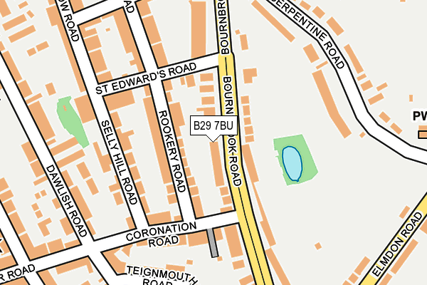 B29 7BU map - OS OpenMap – Local (Ordnance Survey)