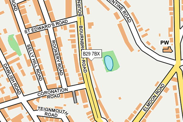 B29 7BX map - OS OpenMap – Local (Ordnance Survey)