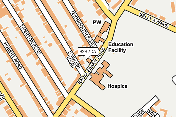 B29 7DA map - OS OpenMap – Local (Ordnance Survey)