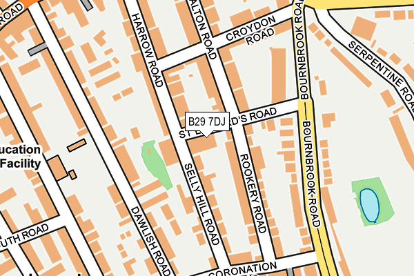 B29 7DJ map - OS OpenMap – Local (Ordnance Survey)
