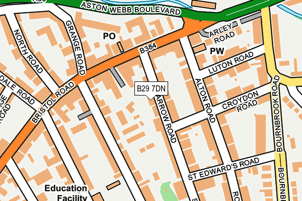 B29 7DN map - OS OpenMap – Local (Ordnance Survey)