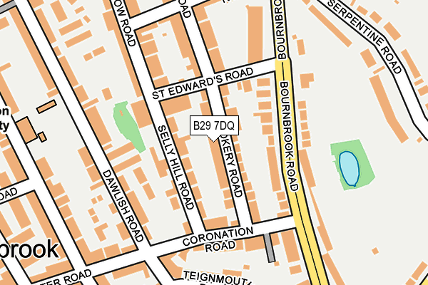 B29 7DQ map - OS OpenMap – Local (Ordnance Survey)