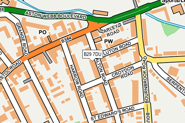 B29 7DU map - OS OpenMap – Local (Ordnance Survey)