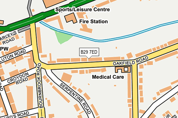 B29 7ED map - OS OpenMap – Local (Ordnance Survey)