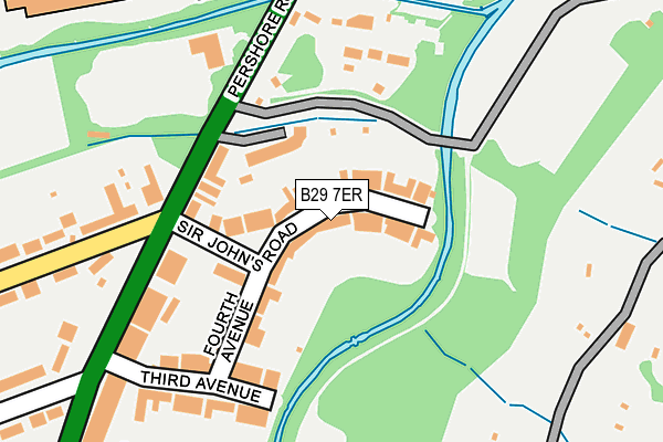 B29 7ER map - OS OpenMap – Local (Ordnance Survey)