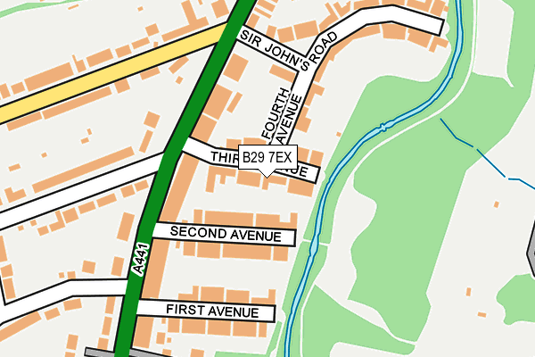 B29 7EX map - OS OpenMap – Local (Ordnance Survey)