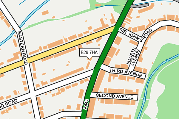 B29 7HA map - OS OpenMap – Local (Ordnance Survey)