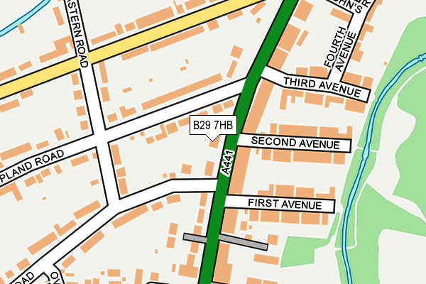 B29 7HB map - OS OpenMap – Local (Ordnance Survey)
