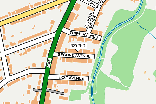 B29 7HD map - OS OpenMap – Local (Ordnance Survey)