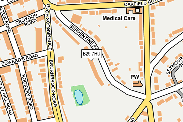 B29 7HU map - OS OpenMap – Local (Ordnance Survey)