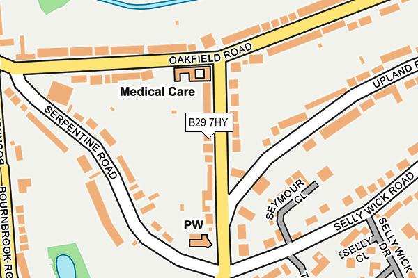 B29 7HY map - OS OpenMap – Local (Ordnance Survey)