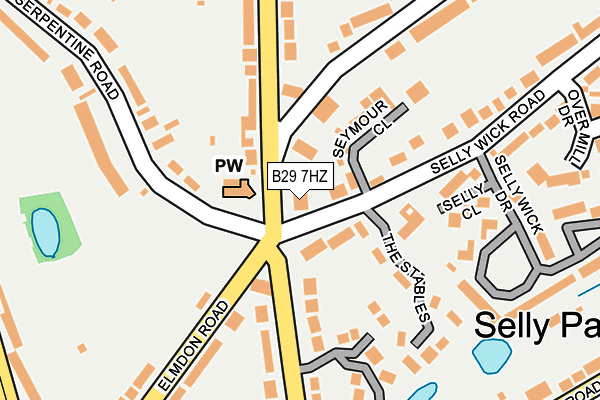 B29 7HZ map - OS OpenMap – Local (Ordnance Survey)