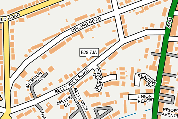 B29 7JA map - OS OpenMap – Local (Ordnance Survey)
