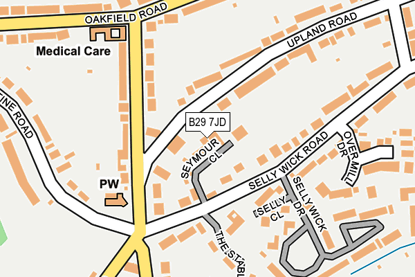 B29 7JD map - OS OpenMap – Local (Ordnance Survey)