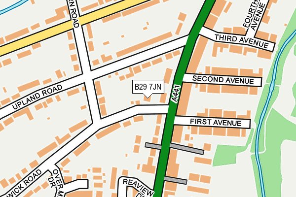 B29 7JN map - OS OpenMap – Local (Ordnance Survey)