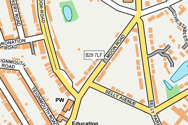 B29 7LF map - OS OpenMap – Local (Ordnance Survey)