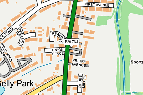 B29 7NJ map - OS OpenMap – Local (Ordnance Survey)