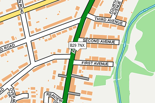 B29 7NX map - OS OpenMap – Local (Ordnance Survey)