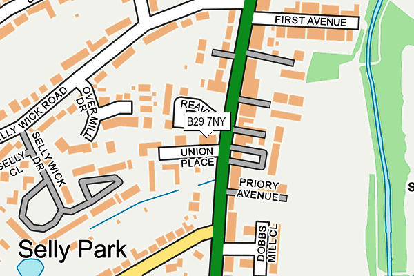 B29 7NY map - OS OpenMap – Local (Ordnance Survey)