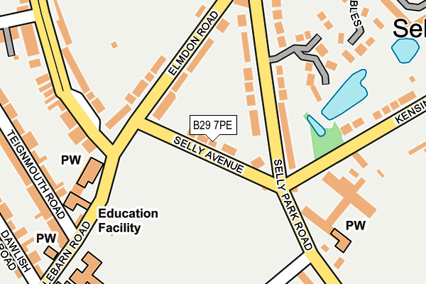 B29 7PE map - OS OpenMap – Local (Ordnance Survey)
