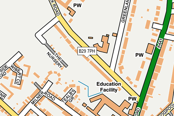 B29 7PH map - OS OpenMap – Local (Ordnance Survey)