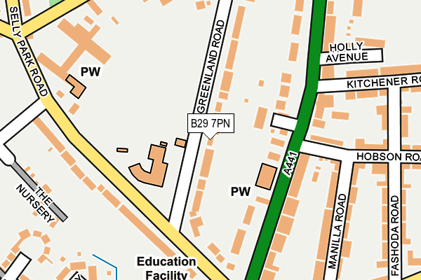 B29 7PN map - OS OpenMap – Local (Ordnance Survey)