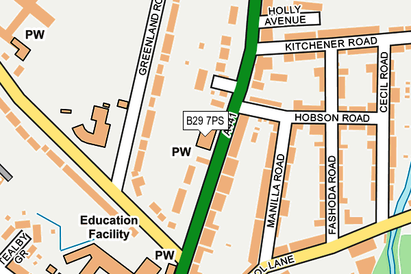 B29 7PS map - OS OpenMap – Local (Ordnance Survey)