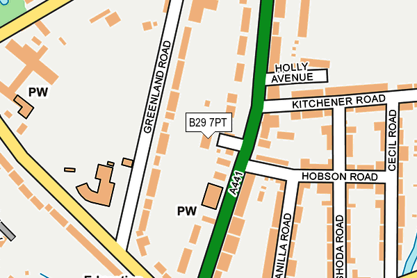 B29 7PT map - OS OpenMap – Local (Ordnance Survey)