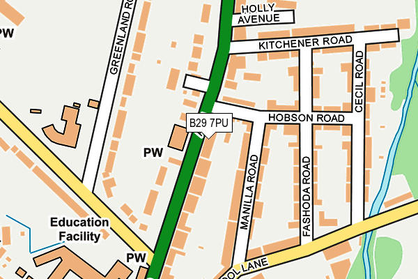 B29 7PU map - OS OpenMap – Local (Ordnance Survey)