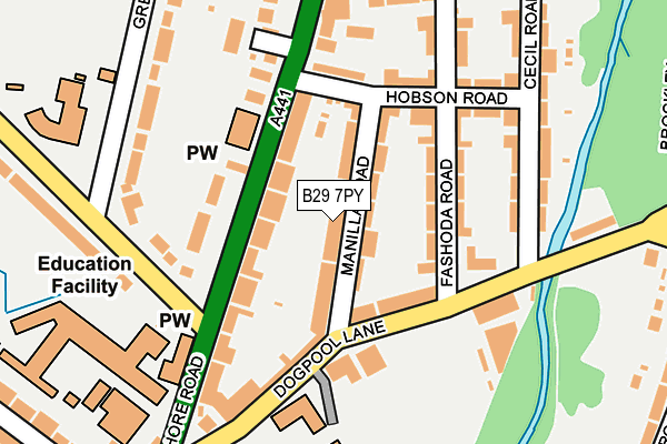 B29 7PY map - OS OpenMap – Local (Ordnance Survey)