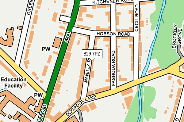 B29 7PZ map - OS OpenMap – Local (Ordnance Survey)