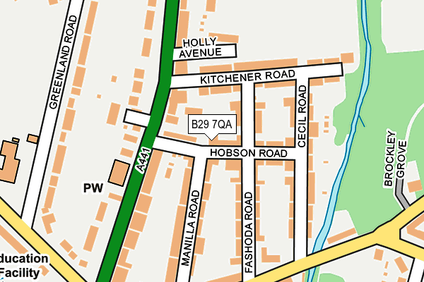B29 7QA map - OS OpenMap – Local (Ordnance Survey)