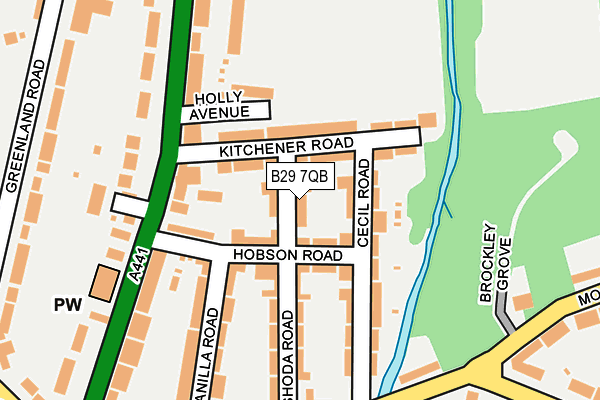 B29 7QB map - OS OpenMap – Local (Ordnance Survey)