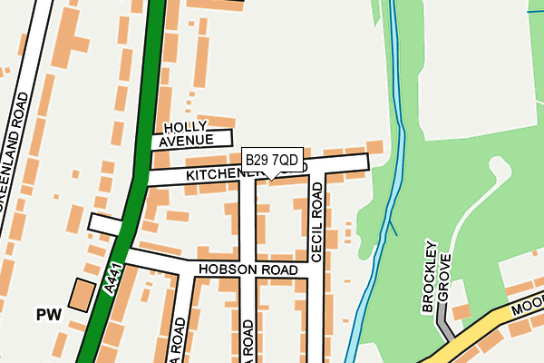 B29 7QD map - OS OpenMap – Local (Ordnance Survey)