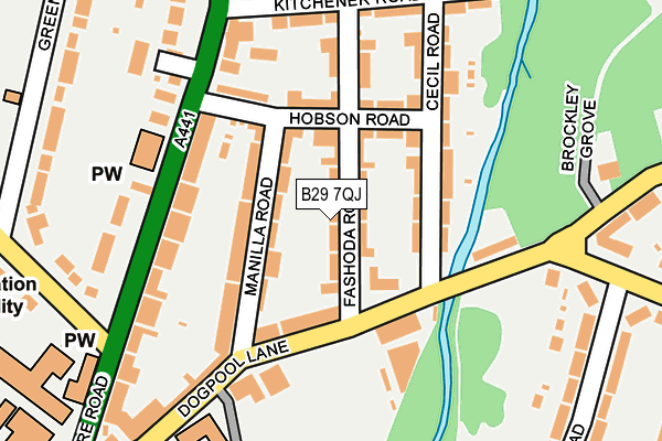 B29 7QJ map - OS OpenMap – Local (Ordnance Survey)