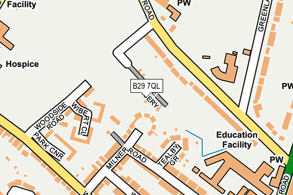 B29 7QL map - OS OpenMap – Local (Ordnance Survey)