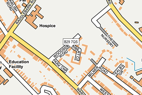 B29 7QS map - OS OpenMap – Local (Ordnance Survey)