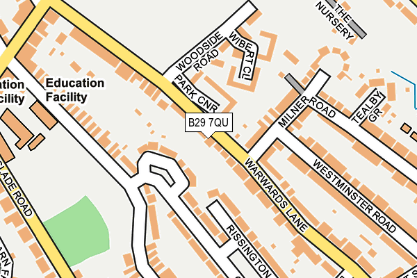 B29 7QU map - OS OpenMap – Local (Ordnance Survey)