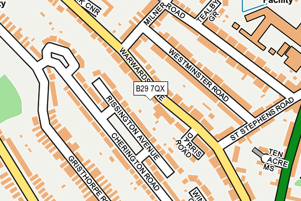 B29 7QX map - OS OpenMap – Local (Ordnance Survey)